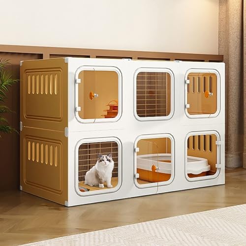 Generic Katzenkäfig für den Innenbereich, halbgeschlossenes, abnehmbares Katzengehege für 2–3 Katzen, großer Übungsraum für drinnen und draußen (ohne Katzentoilette, 105 x 45 x 70 cm) von Generisch