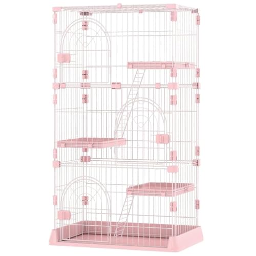 Generic Katzenkäfig mit 3/4 Ebenen, Drahtkäfig, Laufgitter, Käfiggehege mit Katzenhängematte, Katzenkiste mit 3 Plattformen, 3 Vordertüren und 2 Rampenleitern, abnehmbare Metallhütten (Farbe: C, Größe Generic Katzenkäfig mit 3/4 Ebenen, Drahtkäfig, Laufgitter, Käfiggehege mit Katzenhängematte, Katzenkiste mit 3 Plattformen, 3 Vordertüren und 2 Rampenleitern, abnehmbare Metallhütten (Farbe: C, Größe von Generisch