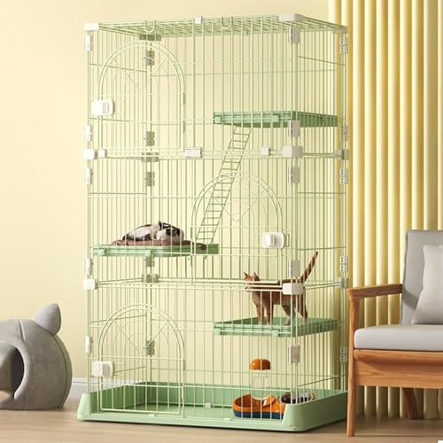 Generic Katzenkäfig mit 3/4-stöckigem Draht, Laufgitter-Gehege mit Katzenhängematte, Katzenkiste mit 3 Plattformen, 3 Vordertüren und 2 Rampenleitern, abnehmbare Metallhütten (Farbe: C, Größe: 99,1 x Generic Katzenkäfig mit 3/4-stöckigem Draht, Laufgitter-Gehege mit Katzenhängematte, Katzenkiste mit 3 Plattformen, 3 Vordertüren und 2 Rampenleitern, abnehmbare Metallhütten (Farbe: C, Größe: 99,1 x von Generisch