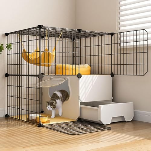 Generic Katzenkäfige für den Innenbereich, groß, mit Katzentoilette, Haustier-Laufstall, Kleintierkäfig, transparent und leicht zu beobachten, Haustierdynamik für Welpen, Kätzchen, Kaninchen Generic Katzenkäfige für den Innenbereich, groß, mit Katzentoilette, Haustier-Laufstall, Kleintierkäfig, transparent und leicht zu beobachten, Haustierdynamik für Welpen, Kätzchen, Kaninchen von Generisch