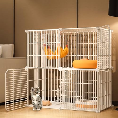 Generic Katzenkäfige für den Innenbereich, große Katzenkiste, DIY Haustier-Laufstall, Katzenhaus, Kätzchengehege, abnehmbar, extra Katzenstreu, großer Übungsplatz, ideal für Katzen, Schwarz/Weiß Generic Katzenkäfige für den Innenbereich, große Katzenkiste, DIY Haustier-Laufstall, Katzenhaus, Kätzchengehege, abnehmbar, extra Katzenstreu, großer Übungsplatz, ideal für Katzen, Schwarz/Weiß von Generisch