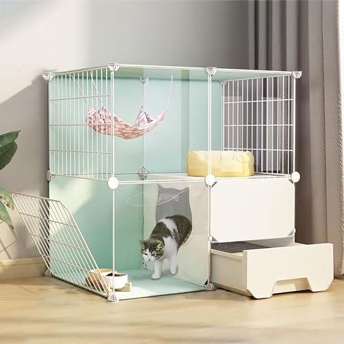 Generic Katzenkäfige für den Innenbereich mit Katzentoilette, Kätzchenkäfig zum Selbermachen, Katzenlaufstall, abnehmbarer Kleintierkäfig, Katzenhaus mit Türen, Tierkäfige für 1-3 Katzen, Häschen Generic Katzenkäfige für den Innenbereich mit Katzentoilette, Kätzchenkäfig zum Selbermachen, Katzenlaufstall, abnehmbarer Kleintierkäfig, Katzenhaus mit Türen, Tierkäfige für 1-3 Katzen, Häschen von Generisch