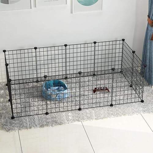Generic Katzenlaufstall – Katzenkäfig, Haustier-Laufstall, Metallgehege, Netz, Übungshof, Zaunkäfig mit Tür für kleine Haustiere (C2) von Generisch