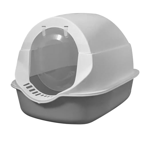 Generic Katzentoilette mit Deckel, riesige geschlossene Katzentoilette, Geruchsbarriere, spritzwassergeschütztes Design, PP-Material, reißfest, großer Platz für Katzen mit langem Körper, Cyan, Grau Generic Katzentoilette mit Deckel, riesige geschlossene Katzentoilette, Geruchsbarriere, spritzwassergeschütztes Design, PP-Material, reißfest, großer Platz für Katzen mit langem Körper, Cyan, Grau von Generisch