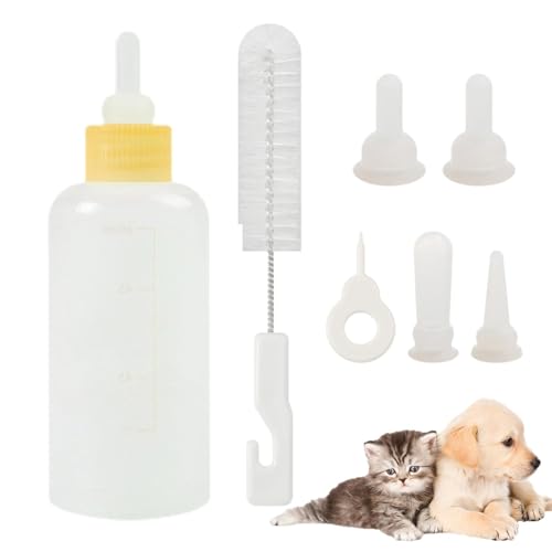 Generic Kitten Bottle Feeding Kit, Feeding Bottle Kit for Small Cats Pets Feeding Bottle with Replacement Nipples for Puppy Kittens von Generisch