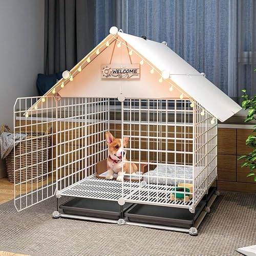 Generic Kleintier-Laufgitter, Hundekäfig, Hundezaunkäfig, ABS-Tablett, zusammenklappbar, Welpenbox, Katzentragetasche, Hundekäfig, DIY Kleintierkäfig für Meerschweinchen (Farbe: C2) Weisheit (C6) von Generisch