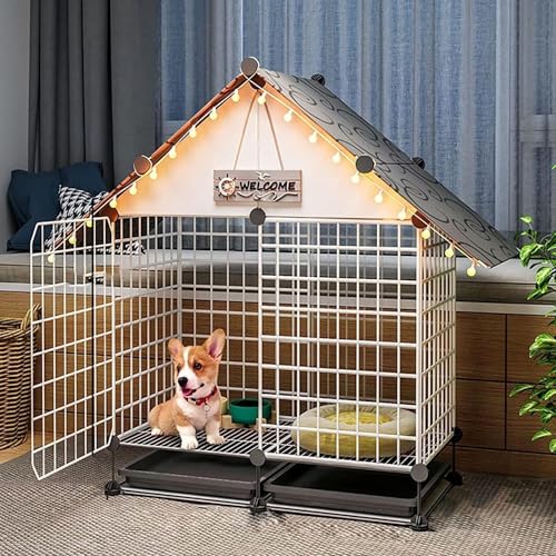 Generic Kleintier-Laufgitter, Hundekäfig, Hundezaunkäfig, ABS-Tablett, zusammenklappbar, Welpenbox, Katzentragetasche, Hundekäfig, DIY Kleintierkäfig für Meerschweinchen (Farbe: C2) von Generisch