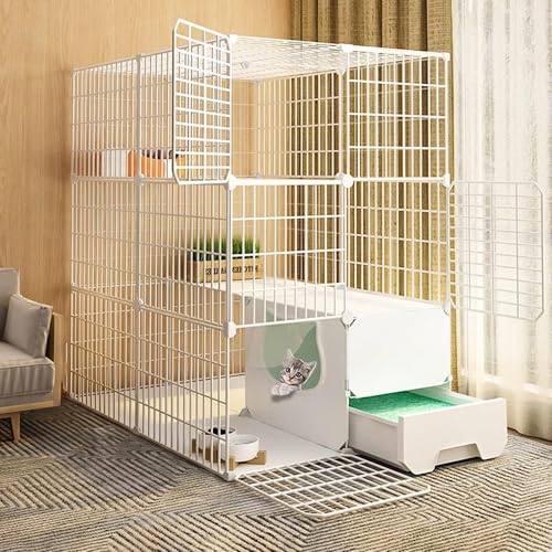 Generic Laufgitter für Kleintiere, Katzenlaufstall, zum Selbermachen, für Haustiere, Laufgitter, Hof, Zaunkäfig mit Tür und geschlossener Katzentoilette, leicht zu reinigen und zu entfernen (Größe Generic Laufgitter für Kleintiere, Katzenlaufstall, zum Selbermachen, für Haustiere, Laufgitter, Hof, Zaunkäfig mit Tür und geschlossener Katzentoilette, leicht zu reinigen und zu entfernen (Größe von Generisch