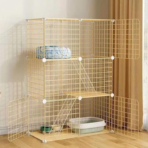 Generic Mall Tierlaufstall Katzenkäfig, Metall, Kleintierkäfig, groß, für den Innenbereich, zusammenklappbar, große Katze, Zuhause, drinnen (Größe: 70 x 70 x 107 cm), Weisheit (71 x 35 x 107 cm) von Generisch