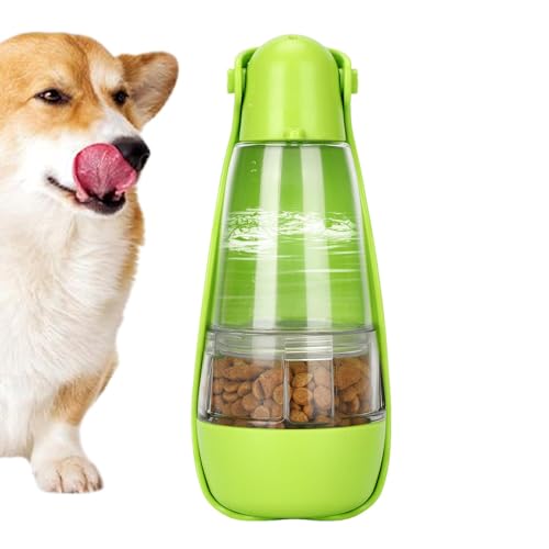 Generic Reise-Wasserflasche für Hunde, auslaufsicher, tragbarer Wasserspender für Hunde, inklusive Futterbehälter und Kotbeutelhalter, 5-in-1-Outdoor-Haustierzubehör, Welpen-Trinknapf für Camping von Generisch
