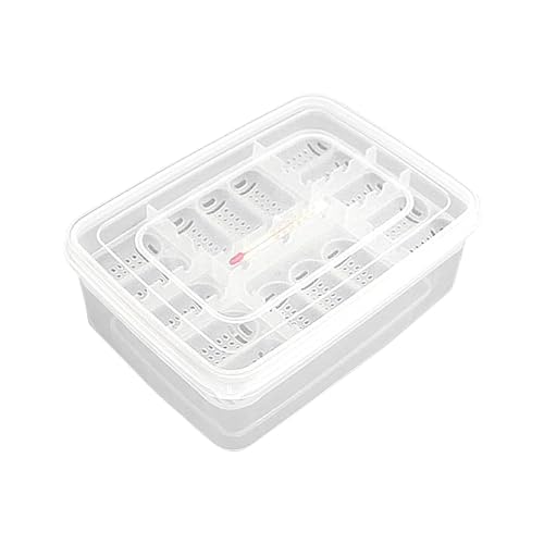 Generic Reptilienzuchtbox - 16 Gitter Transparent Reptilien Inkubator | Inkubationsbox für Reptilieneierentwicklung, Schlüpfkoffer, Schlüpfschale von Generisch