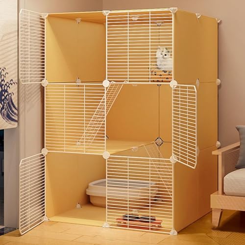 Generic Robuste Katzenkiste aus Metalldraht - Indoor Katzenlaufstall & Gehege für Kleintiere von Generisch