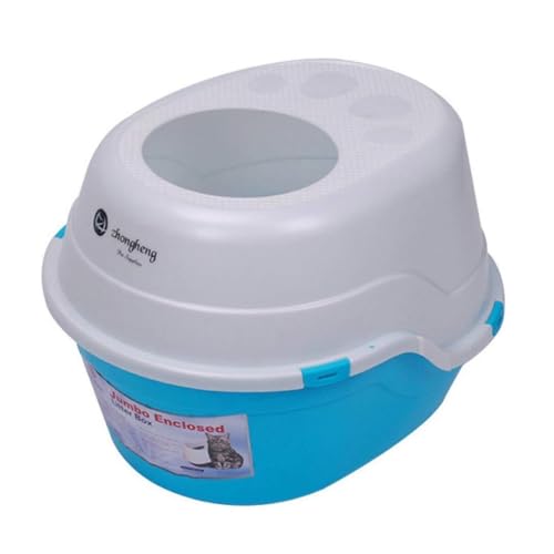 Generic Robuste Katzentoilette, vollständig geschlossen, automatische Katzentoilette, spritzwassergeschützt, geräuscharm, PP-Harz, leicht zu reinigen, Grün (blau) von Generisch