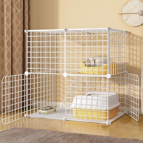 Generic Robuster Metall-Katzenkäfig – DIY Haustier-Laufstall für Katzen, Kaninchen, Hamster und Meerschweinchen mit Zugang zur Tür (C4-75 x 39 x 73 cm) von Generisch
