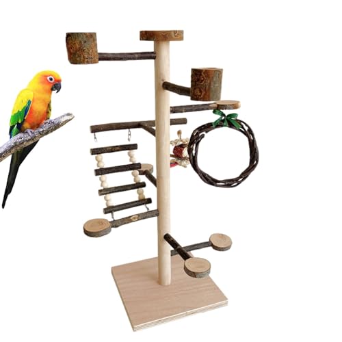 Generic Vogel-Sitzstange, Plattformständer für Papageien, Spielständer aus Holz, Spielplatz, Vogelsitzstange für Sittiche, Nymphensittiche, Lovebird von Generisch
