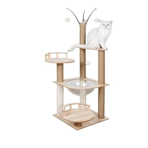 Generic fatdaa Katzenbäume Holz Katzenturm für Indoor-Katzen, 4-stöckige 52 Zoll Modern mit Kratzbaum, Weltraumkapsel & Spielzeug für große Katzen Klettern & Ausruhen Generic fatdaa Katzenbäume Holz Katzenturm für Indoor-Katzen, 4-stöckige 52 Zoll Modern mit Kratzbaum, Weltraumkapsel & Spielzeug für große Katzen Klettern & Ausruhen von Generisch