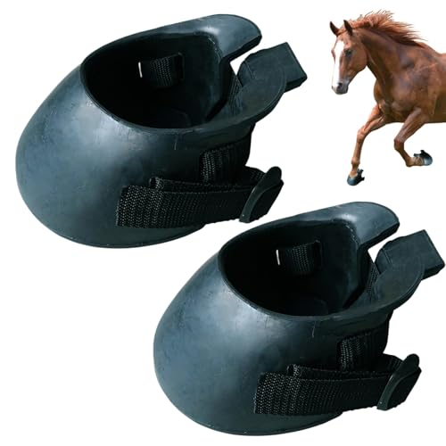 Generisch , Gummi-Pferdestiefel,Hufschutzschuhe Für - Aus Gummimaterial Für Rehabilitation, Wettkampf, Training von Generisch