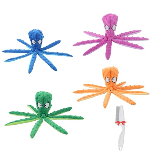 Generisch 2025 Whiskerspot Octopus Dog Toy, Whiskerspot Dog Toys Interactive Chew Dog Toy for Hide and Seek and Puppy Chew Toys for Teething Small/Medium/Large Dogs, No Stuffing (B+G+O+P) von Generisch