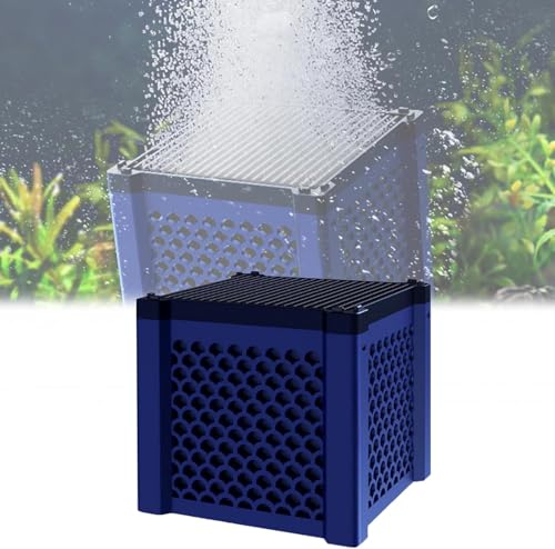 Generisch Aktivkohle Aquarium, Filter Natur Würfel, Wiederverwendbares Aquarium Zubehör, Wassertrog Purifier Cube, Aktivkohlefilter Pferdetränke, für Teiche, Aquarium, Vorratstank (Blau-1PC) von Generisch