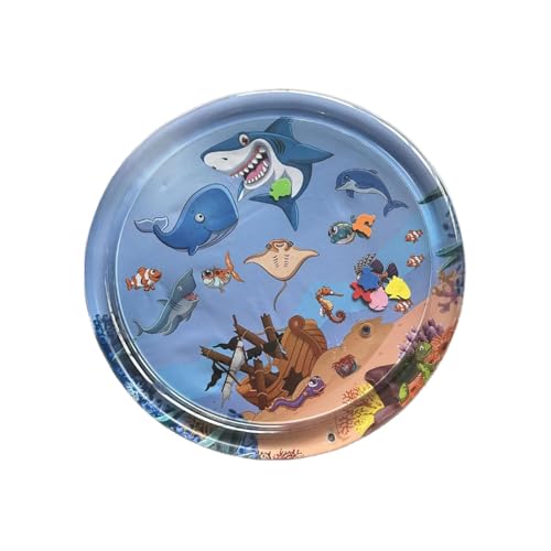 Generisch Aqua Cats Pet Water Bed, 2025 New Pet Water Bed for Dogs, Cat Toys for Bored Indoor Cats Thickened Water Sensor Playmat with Fish Cat Activity Play Mat (A) von Generisch