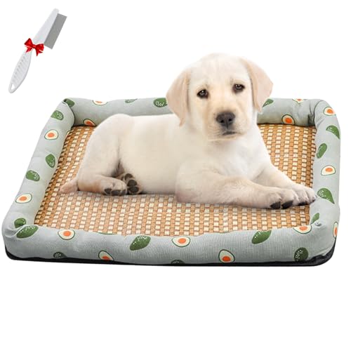 Generisch Atmungsaktives, kühlendes Haustierbett aus Rattan, kühlendes Katzen- und Hundebett aus natürlichem Rattan, Feuchtigkeitsbeständige, Atmungsaktive Sommer-Haustiermatte (Farbe E, S:40 x 30cm) von Generisch