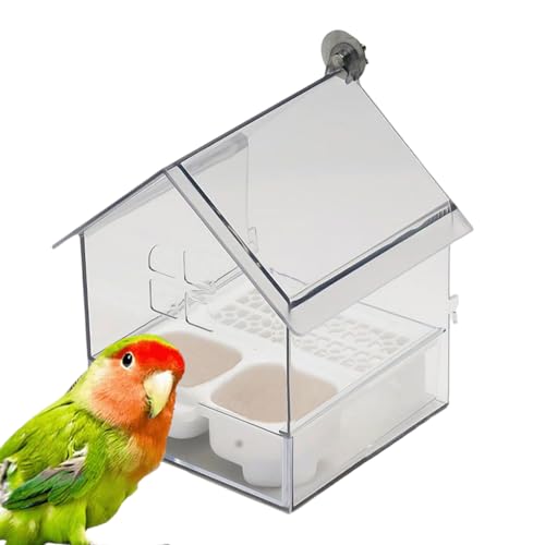 Generisch Auszug externer -Futtermittel, dekorative transparente Vogelbadbäder, Vogelhändler Haus für Tierliebhaber Beobachtung, leicht zu füllen und zu reinigen von Generisch