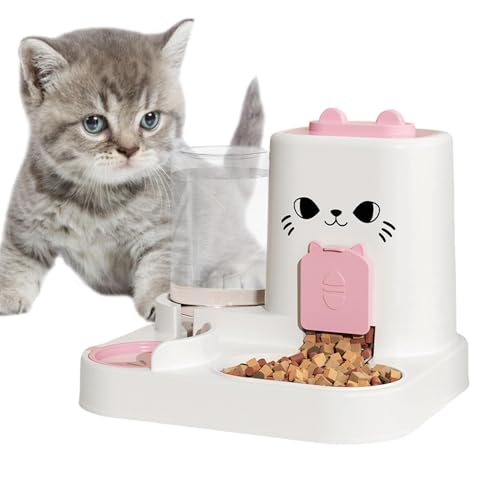 Generisch Automatic Cat Feeder and Water Dispenser, Large Capacity Leakproof Cat Food Feeder, Dry Food Dispenser for Indoor Cats, Convenient Cat Feeding Bowls for Home Use von Generisch