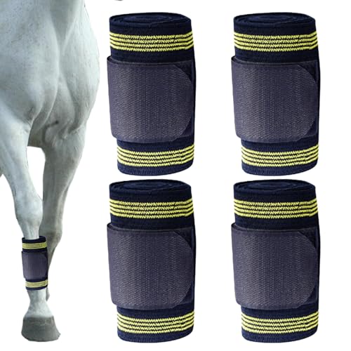 Generisch Beinbandagen für Pferde, Beinbandagen für Pferde,Elastische Pferdebeinschützer 4 Stück - Weiche Bandagen für Pferde, Pferdebeinbandagen, Stallbedarf, Reitstiefel, Pferdebeinschutz von Generisch