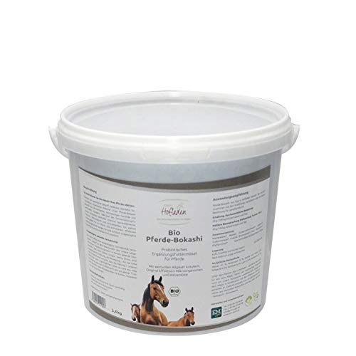 Bio Pferde-Bokashi 3,4 kg, Ergänzungsfuttermittel für Pferde mit wertvollen Allgäuer Kräutern, Original Effektiven Mikroorganismen und Weizenkleie von Generisch