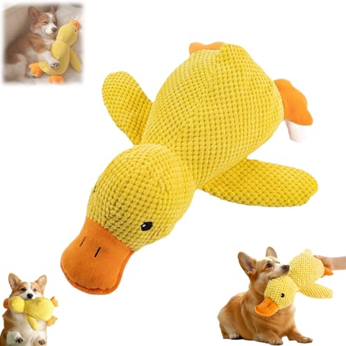 Generisch Biovetmd/Quacko Calming Duck, Noovelo Calming Duck Toy, Crinkle Ducks Plush for Dogs, 2025 New The Mellow Dog Calming (Yellow,Large) von Generisch
