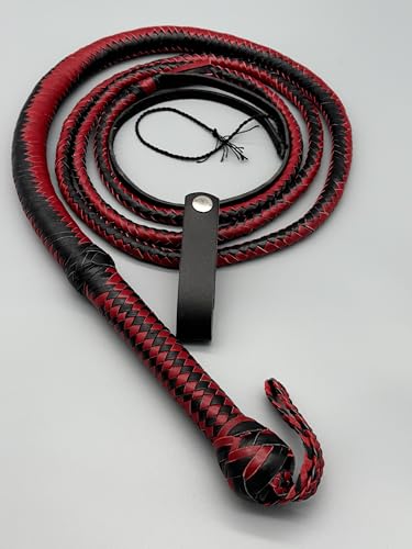 Generisch Bullenlederpeitsche Bullwhip in Cherryrot/Schwarz in Verschiedene Größen (8FT ~ 244cm) von Generisch