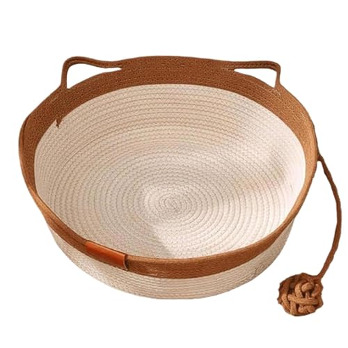 Generisch Cat Bed Rope Cotton, Virelapets Cotton Rope Hand Woven Cats Bed Baskets, Versatile Pet and Toy Storage Baskets for Cats and Dogs All-Season von Generisch