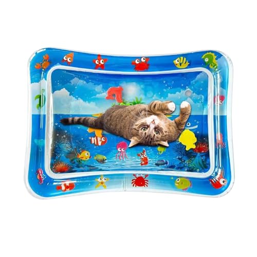 Generisch Cat Water Bed Play Mat, Dog Cooling Water Pad Toy, Sensory Interactive Pet, Sturdy Leakproof Design, Engaging Exercise & Enrichment Activity, Indoor & Outdoor von Generisch