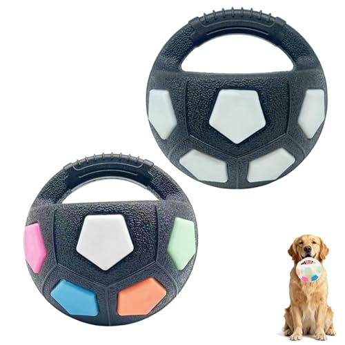 Generisch Der Mellow Dog Beruhigungsball mit Griff, interaktives Wurf- und Apportierspielzeug für das Training, interaktives Hundespielzeug in Fußballform (2PCS-B) von Generisch