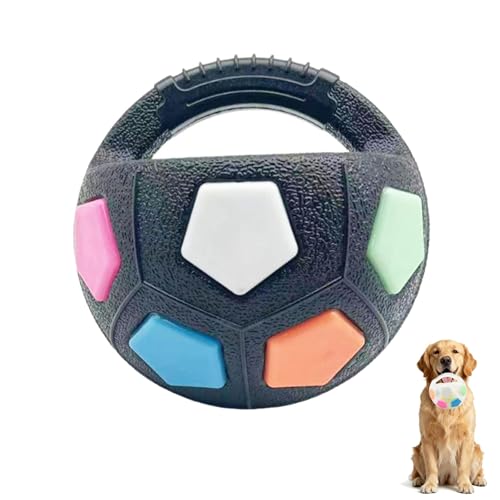 Generisch Der Mellow Dog Beruhigungsball mit Griff, interaktives Wurf- und Apportierspielzeug für das Training, interaktives Hundespielzeug in Fußballform (Black-A) von Generisch