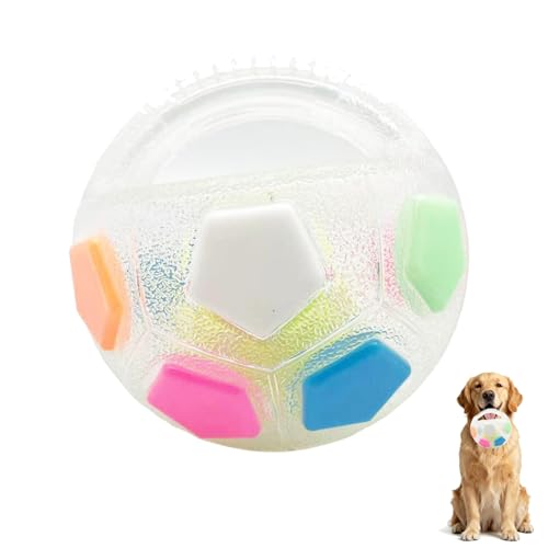 Generisch Der Mellow Dog Beruhigungsball mit Griff, interaktives Wurf- und Apportierspielzeug für das Training, interaktives Hundespielzeug in Fußballform (White) von Generisch