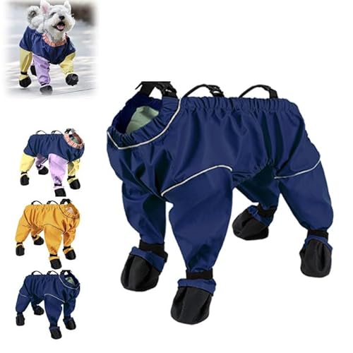 Generisch Dirty Proof Pet Paws Protector, 2025 New Dog Boots Leggings Waterproof Dog Pants, Dog Raincoat with Boots, Dirty-Proof Dog Outdoor Walking Running Hiking Booties (L,Blue) von Generisch
