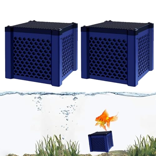 Generisch Eco-Aquarium Wasserreiniger-Würfel, Aquarium-Würfel, Filter-Reinigungströge, Aktivkohle-Filterwürfel für Aquarien, Pferdetröge (2 Stück, blau) von Generisch