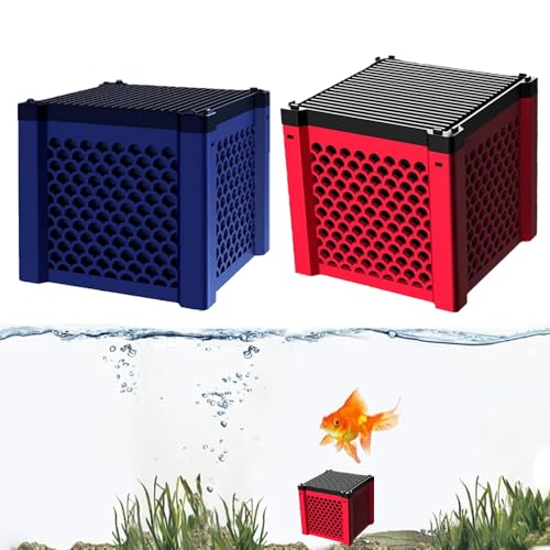 Generisch Eco-Aquarium Wasserreiniger-Würfel, Aquarium-Würfel, Filter-Reinigungströge, Aktivkohle-Filterwürfel für Aquarien, Pferdetröge (blau + rot) von Generisch