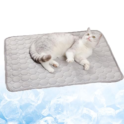 Generisch Emmalove - Kühlmatte Für Den Sommer, Atmungsaktive kühldecke für Hunde und Katze mit 3D-Mesh, Nordseepfote Kühlmatte Katze für Zuhause Unterwegs oder im Auto (Grau, XS/40 * 30cm) von Generisch