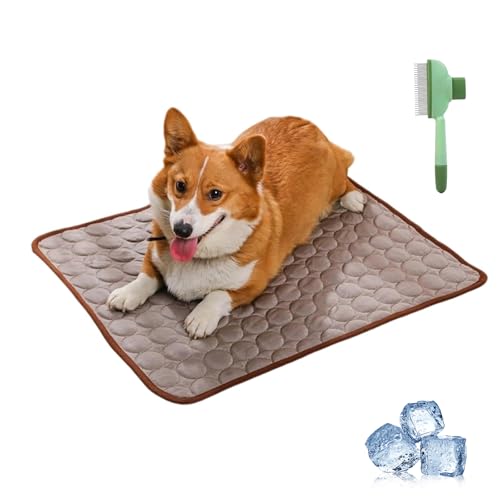 Generisch Furry Basics CoolingMat,Cooling Mat for Dogs,Washable Portable Pet Cooling Mat for Large Dogs,Non-Slip Summer Crate Pad for Indoor/Outdoor (Brown,70 * 55cm) von Generisch
