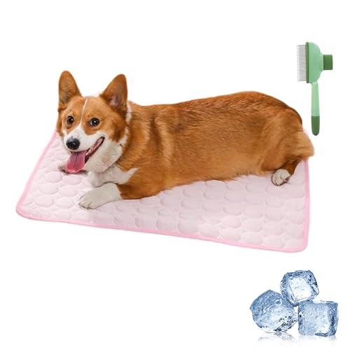 Generisch Furry Basics CoolingMat,Cooling Mat for Dogs,Washable Portable Pet Cooling Mat for Large Dogs,Non-Slip Summer Crate Pad for Indoor/Outdoor (Pink,40 * 30cm) von Generisch