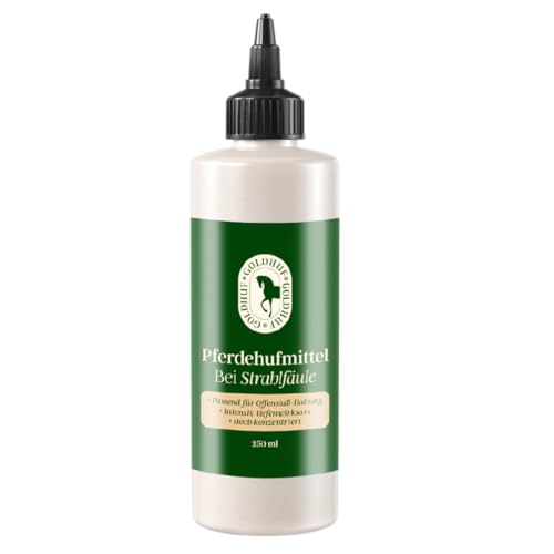 Generisch Goldhuf Pferdehufmittel gegen Strahlfäule und Mauke, Tiefenwirksam, Hochdosiert, 250ml, für Offenstall und Koppel von Generisch