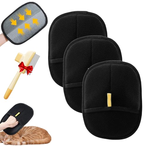 Generisch Haarentfernungshandschuh, Wagwise Handschuhe-FellMagnet Handschuh - Tierhaarentferner, Static Removal Gloves for Clothes, Sofas, Carpets (3 Stück) von Generisch
