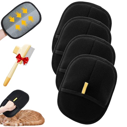 Generisch Haarentfernungshandschuh, Wagwise Handschuhe-FellMagnet Handschuh - Tierhaarentferner, Static Removal Gloves for Clothes, Sofas, Carpets (4 Stück) von Generisch