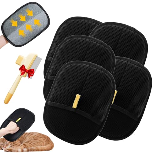 Generisch Haarentfernungshandschuh, Wagwise Handschuhe-FellMagnet Handschuh - Tierhaarentferner, Static Removal Gloves for Clothes, Sofas, Carpets (5 Stück) von Generisch