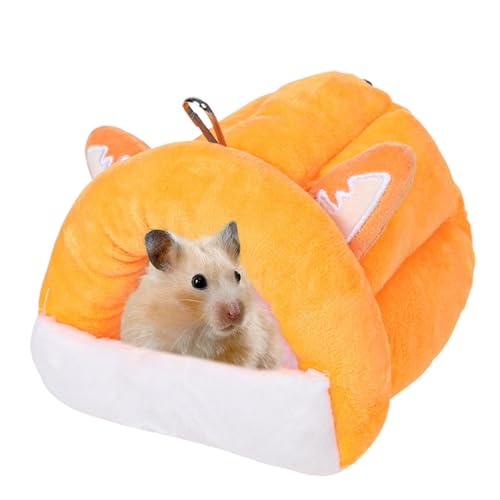 Generisch Hamsternestbett,Hamsterbett | Goldenes Bären-Schlafbett - Winter Cozy House Waschbares Käfig-Nest-Zubehör für Zwerghase, Frettchen, Hamster, Chinchilla, Igel von Generisch