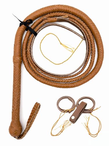 Generisch Heavy Bullenlederpeitsche Bullwhip in Hellbraun/Tan, 3FT-10FT (10FT ~ 305cm) von Generisch