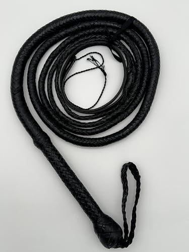 Generisch Heavy Bullenlederpeitsche Bullwhip in Schwarz, 3FT-10FT (10FT ~ 305cm) von Generisch