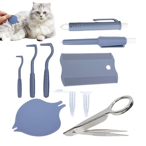 Generisch Hund Zeckenentferner | Flohzangen Set Für Haustiere,Wiederverwendbares Zecken- Und Flohset Für Mehrere Haustiere, Hunde- Und Katzenpflege von Generisch